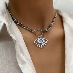 Silver Eye Pendant Necklace
